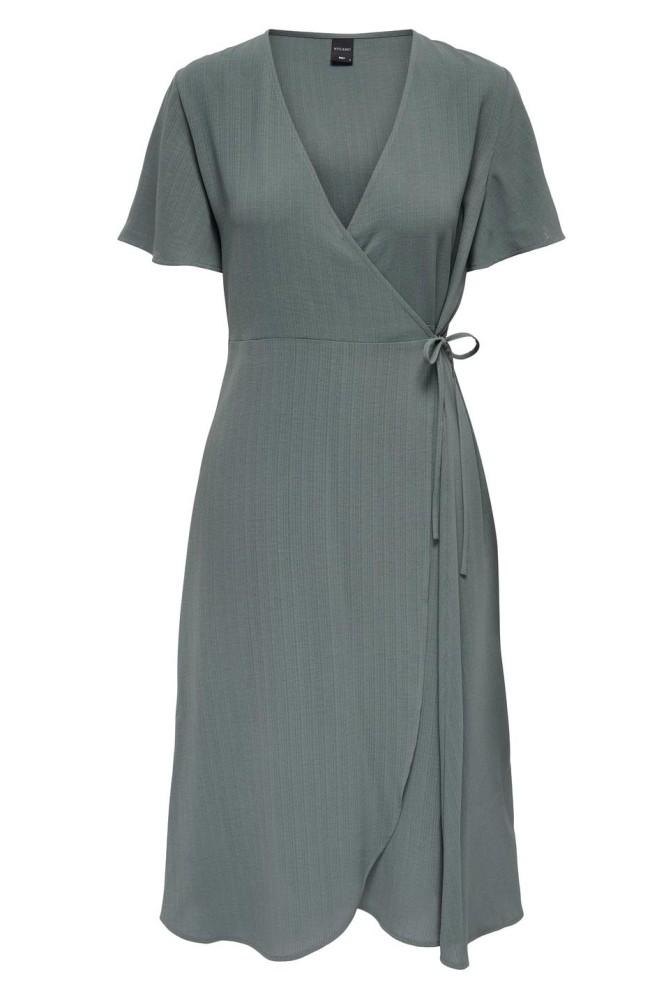 ONLCALI LIFE S/S MIDI WRAP DRESS WV 15269622 Balsam Green